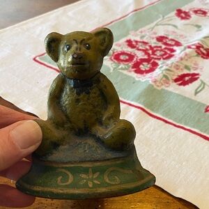 Vintage Green Teddy Bear door stopper
